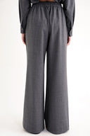 Gray Elastic waist wide leg trousers 41660