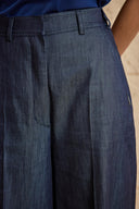 Navy Blue Wide-leg trousers with an elastic waist 41663