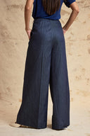 Navy Blue Wide-leg trousers with an elastic waist 41663