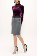 Gray Slim fit skirt 80283
