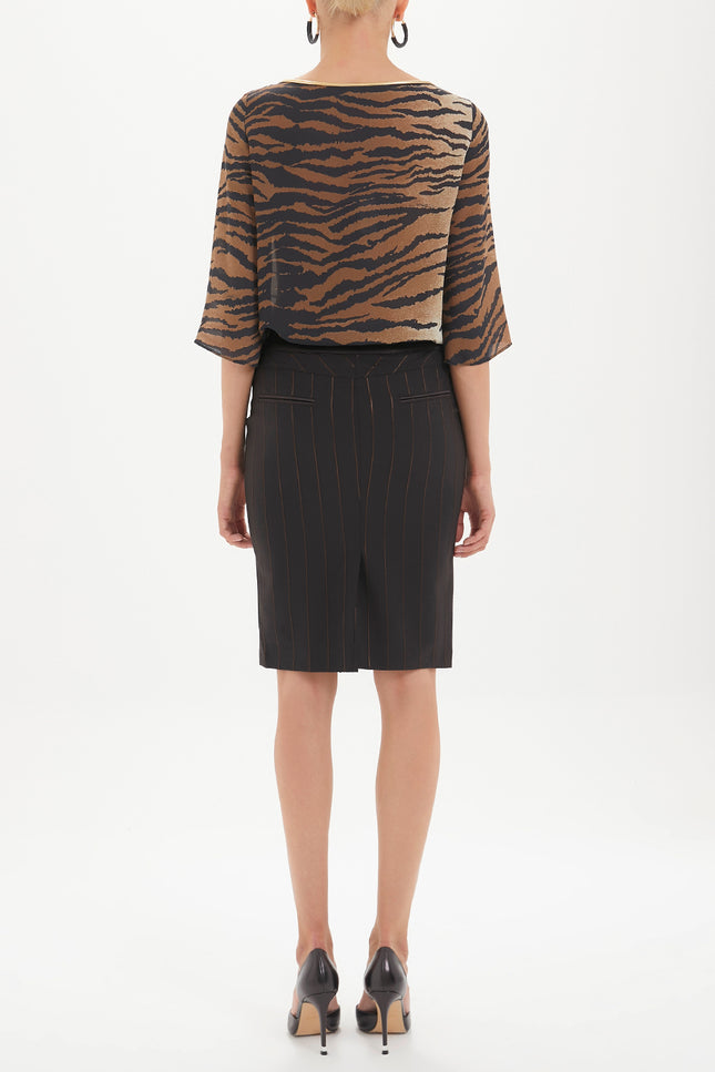 Brown Slim fit skirt 80283