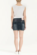 Indigo Slim fit denim skirt 80314
