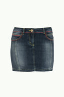 Indigo Slim fit denim skirt 80314