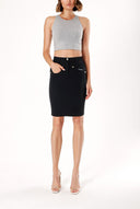 Black Slim fit with metal accessory skirt 80340