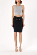 Black Slim fit with metal accessory skirt 80340