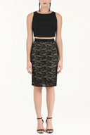 Black Lace Printed skirt 80343