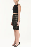 Black Lace Printed skirt 80343