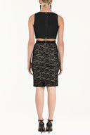 Black Lace Printed skirt 80343