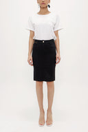 Black Slim fit cotton skirt 80382