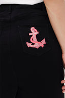 Black Slim fit cotton skirt 80382