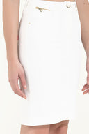 White Slim fit cotton skirt 80382