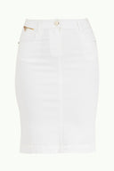 White Slim fit cotton skirt 80382