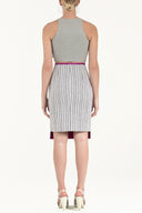 Black White Striped cotton skirt 80383