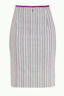 Black White Striped cotton skirt 80383