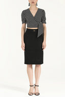 Black Slim fit  pocket  skirt  80390