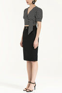 Black Slim fit  pocket  skirt  80390