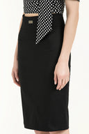 Black Slim fit  pocket  skirt  80390