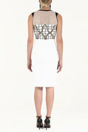 White Slim fit  pocket  skirt  80390