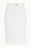 White Slim fit  pocket  skirt  80390