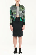 Navy Blue Slim fit  pocket  skirt  80390