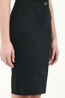 Navy Blue Slim fit  pocket  skirt  80390