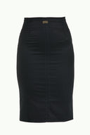 Navy Blue Slim fit  pocket  skirt  80390