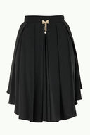 Black Pleated silk skirt 80401
