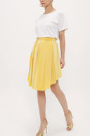 Yellow Pleated silk skirt 80401