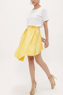 Yellow Pleated silk skirt 80401
