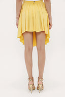 Yellow Pleated silk skirt 80401