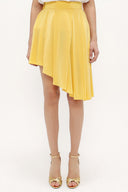 Yellow Pleated silk skirt 80401