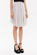 Gray Pleated silk skirt 80401