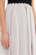 Gray Pleated silk skirt 80401