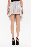 Gray Pleated silk skirt 80401