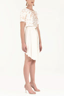 Ecru Pleated silk skirt 80401