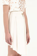 Ecru Pleated silk skirt 80401