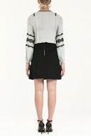 Black Pocket  cotton  skirt  80406