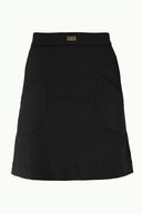 Black Pocket  cotton  skirt  80406