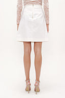 White Pocket  cotton  skirt  80406