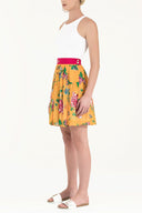 Yellow Printed silk skirt 80408