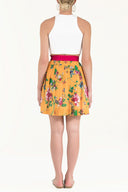 Yellow Printed silk skirt 80408