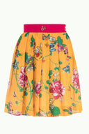 Yellow Printed silk skirt 80408