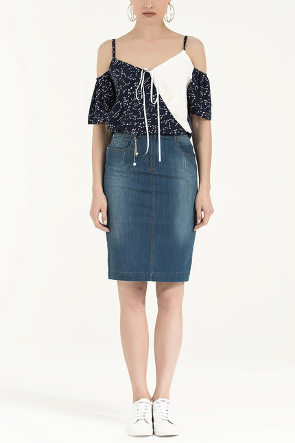 Dar Kesim Denim Etek 80410