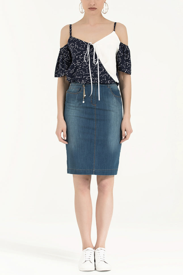Dar Kesim Denim Etek 80410