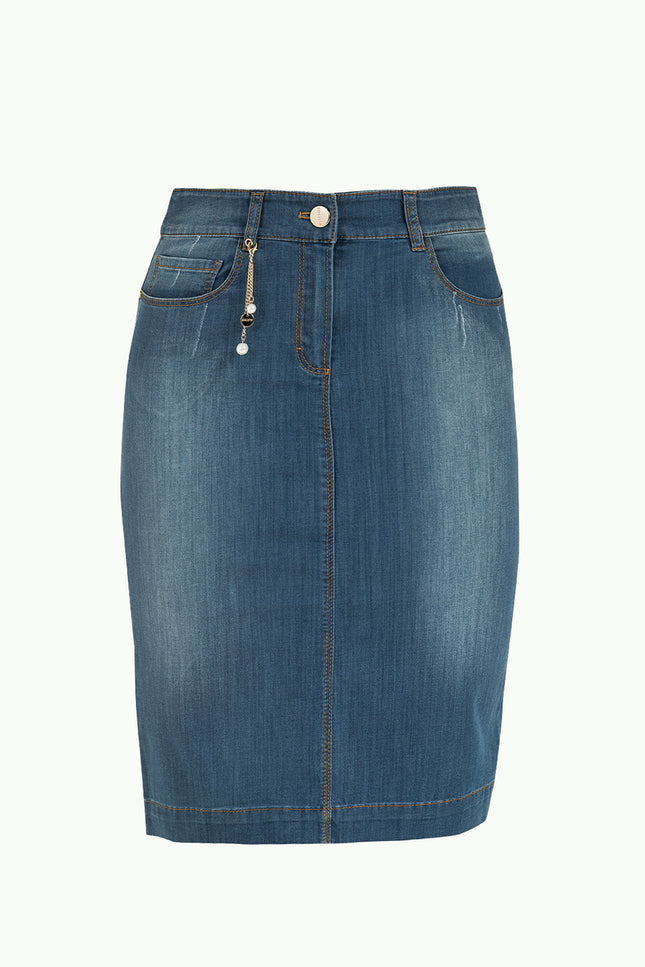Dar Kesim Denim Etek 80410