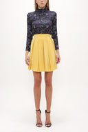 Yellow Pleated wide cut skirt 80414
