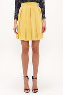 Yellow Pleated wide cut skirt 80414