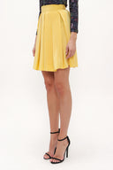 Yellow Pleated wide cut skirt 80414