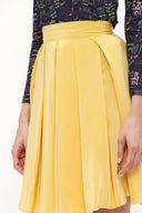 Yellow Pleated wide cut skirt 80414