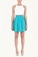 Turquoise Pleated wide cut skirt 80414